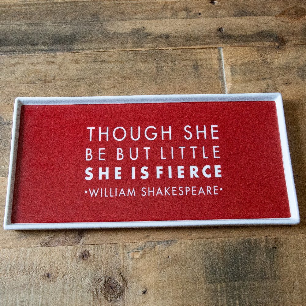 Little But Fierce Ceramic Red Accent Tray